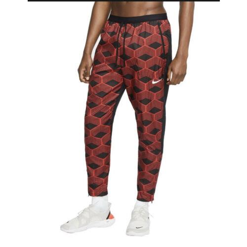 Nike Size Large Team Kenya Shieldrunner Running Unisex Pants Reflective Nsw - Red