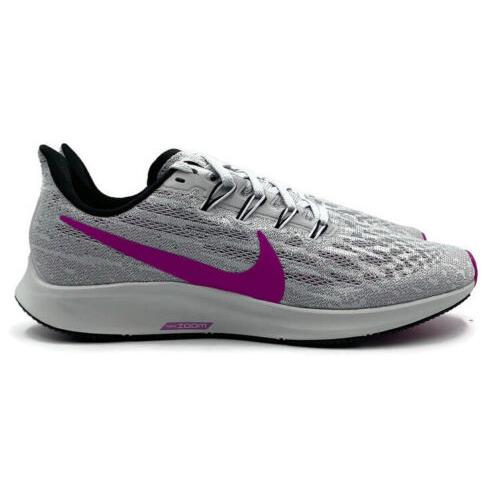 Nike Air Zoom Pegasus 36 Mens Size 8 Running Shoe Gray Purple Casual Sneaker - Gray Purple White