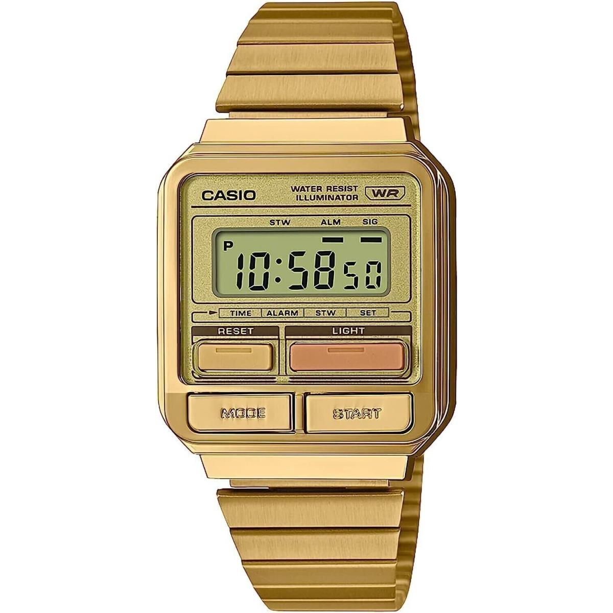 Casio Standard A120WEG-9A Gold Classic Retro Colorful Front Buttons