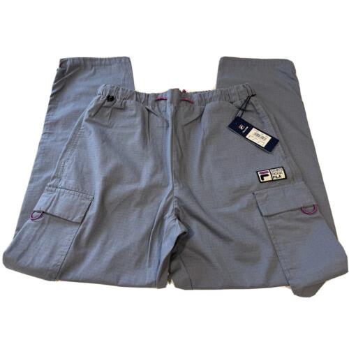 Fila File Mens Blue Cotton Cargo Pants Drawstring Size XL