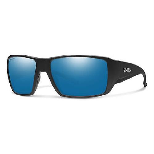 Smith Guides Choice XL Polarized Sunglasses Matteblack Cpglassbluemirror - Black, Blue