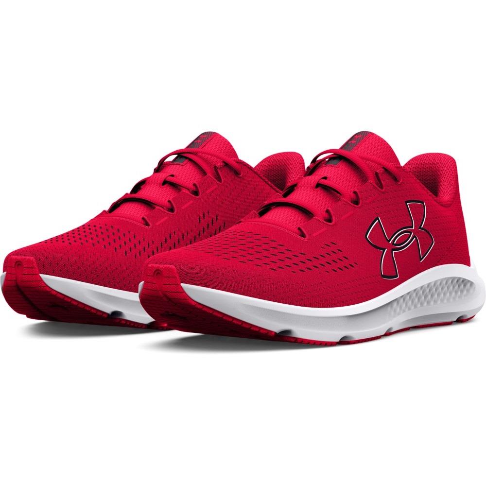 Under Armour 3026518 Men`s UA Charged Pursuit 3 Big Logo Running Athletic Shoes Red