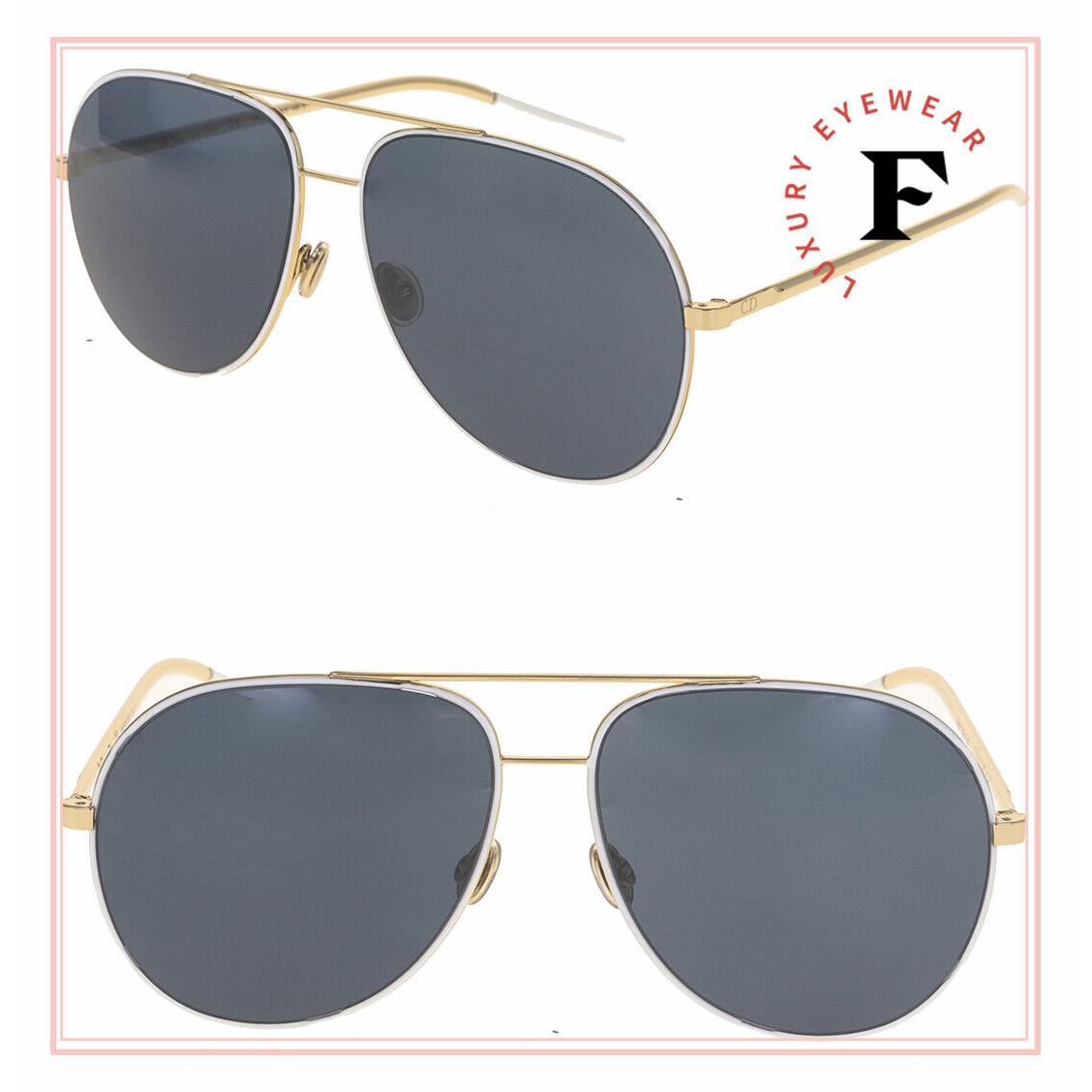 Christian Dior Astral Gold White Metal Flat Aviator Sunglasses Unisex Pilot - B4EKU, Frame: Gold, Lens: Gray