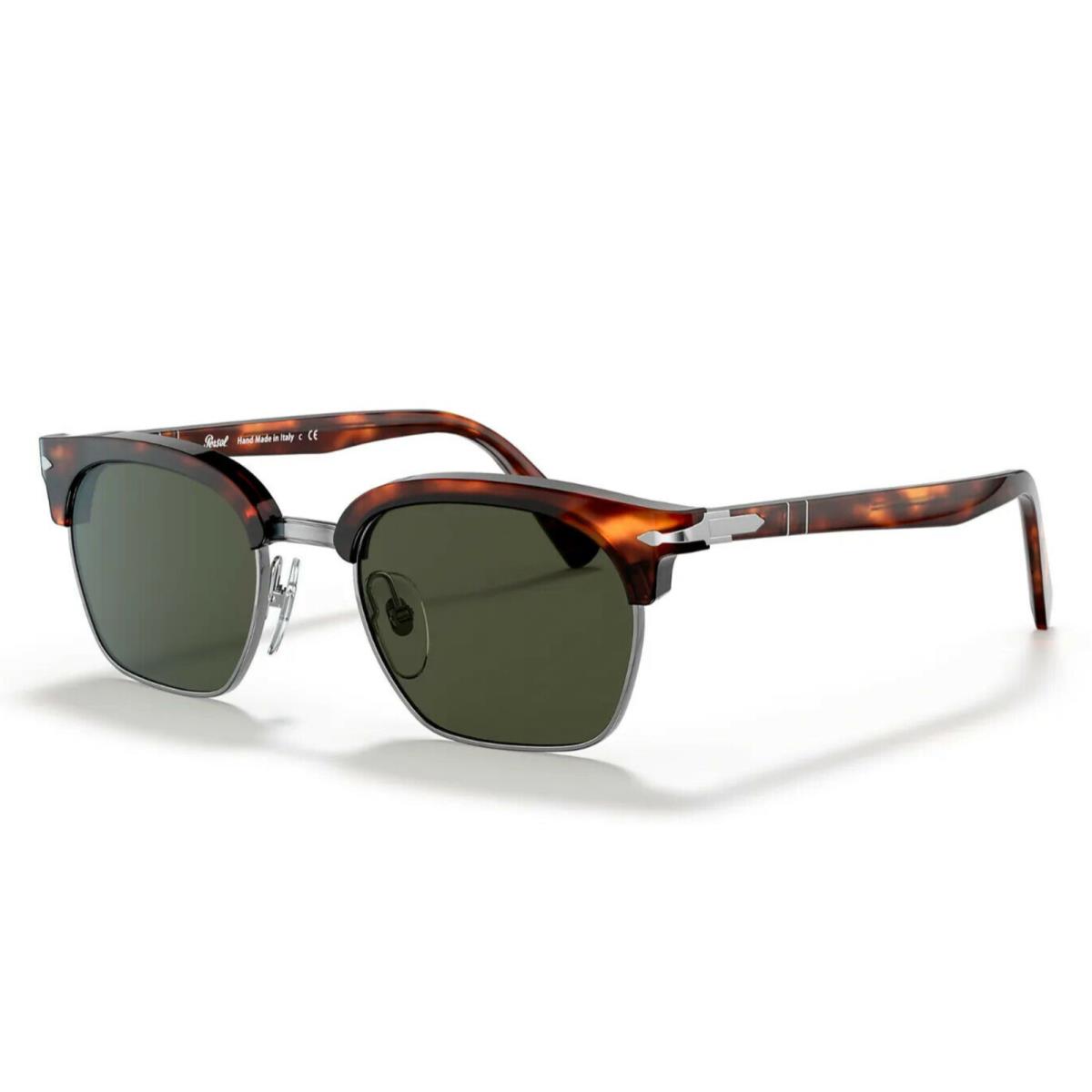 Persol Sunglasses 3199-S 24/31 53-20 Tortoise Silver Frames Grey-green Lenses