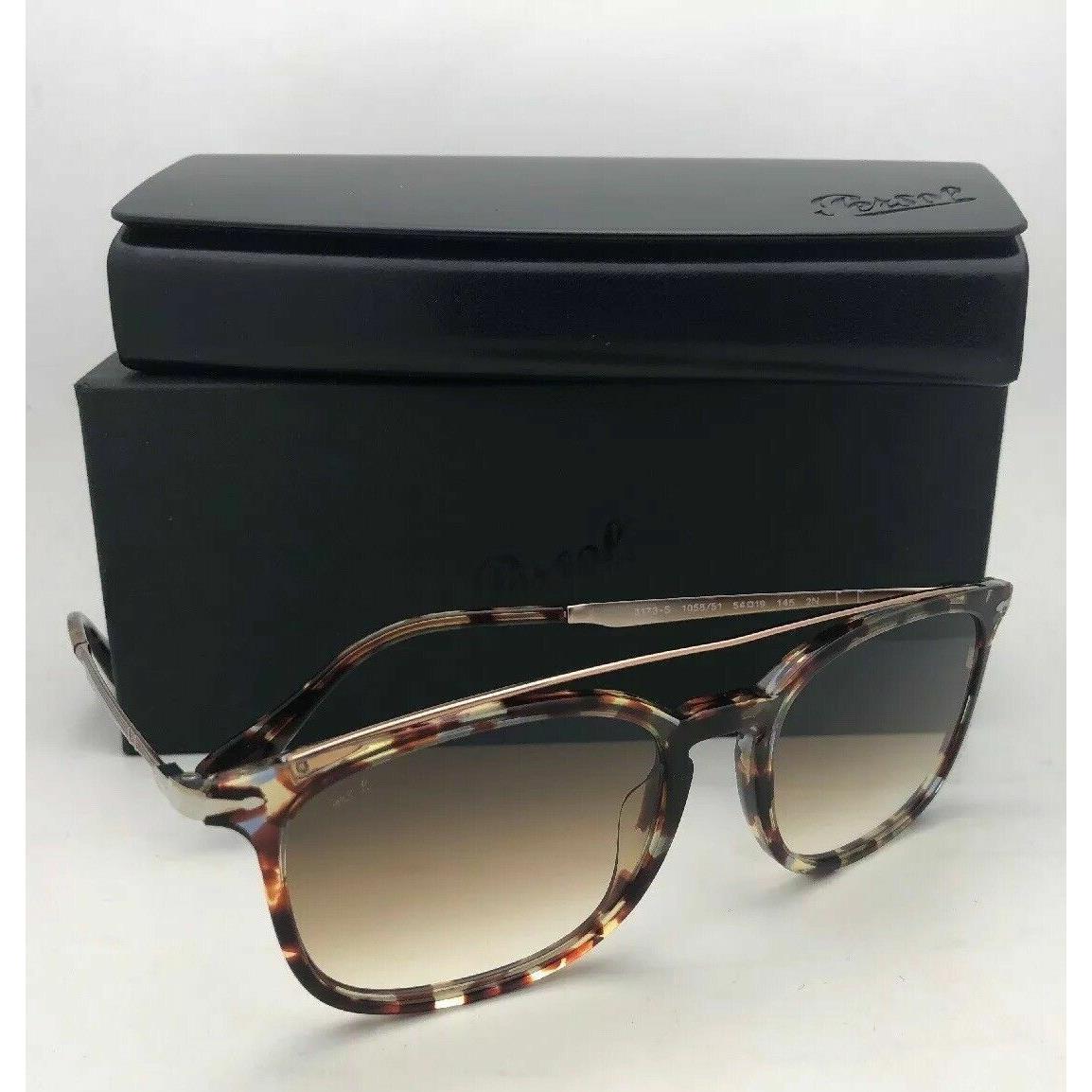 Persol Sunglasses 3173-S 1058/51 54-19 145 Havana Azure Brown w/ Brown Fade