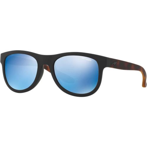 Arnette An4222 Class Act Round Sunglasses Fuzzy Black/Mirrored Blue