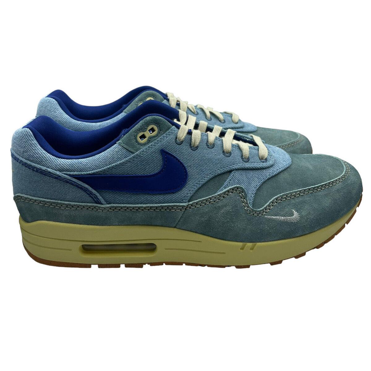 Nike Air Max 1 Premium Dirty Denim DV3050-300 Light Blue Shoe Mens Sz 10 - Blue