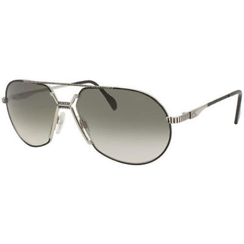 Cazal 968 002 Sunglasses Men`s Black-silver/green Gradient Lenses Pilot 62mm