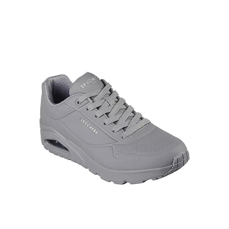 Skechers Air Uno Pop of Sunshine Low Top Men`s Casual Fashion Shoes Sneaker Gray