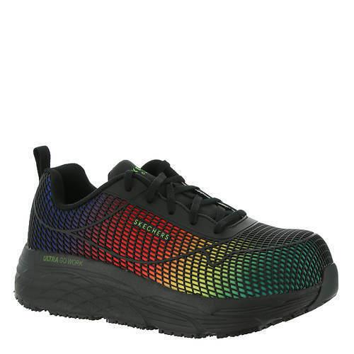 Womens Skechers Work Max Cushioning Elite Sr-kaiget Black Multi Fabric Shoes Medium/Regular