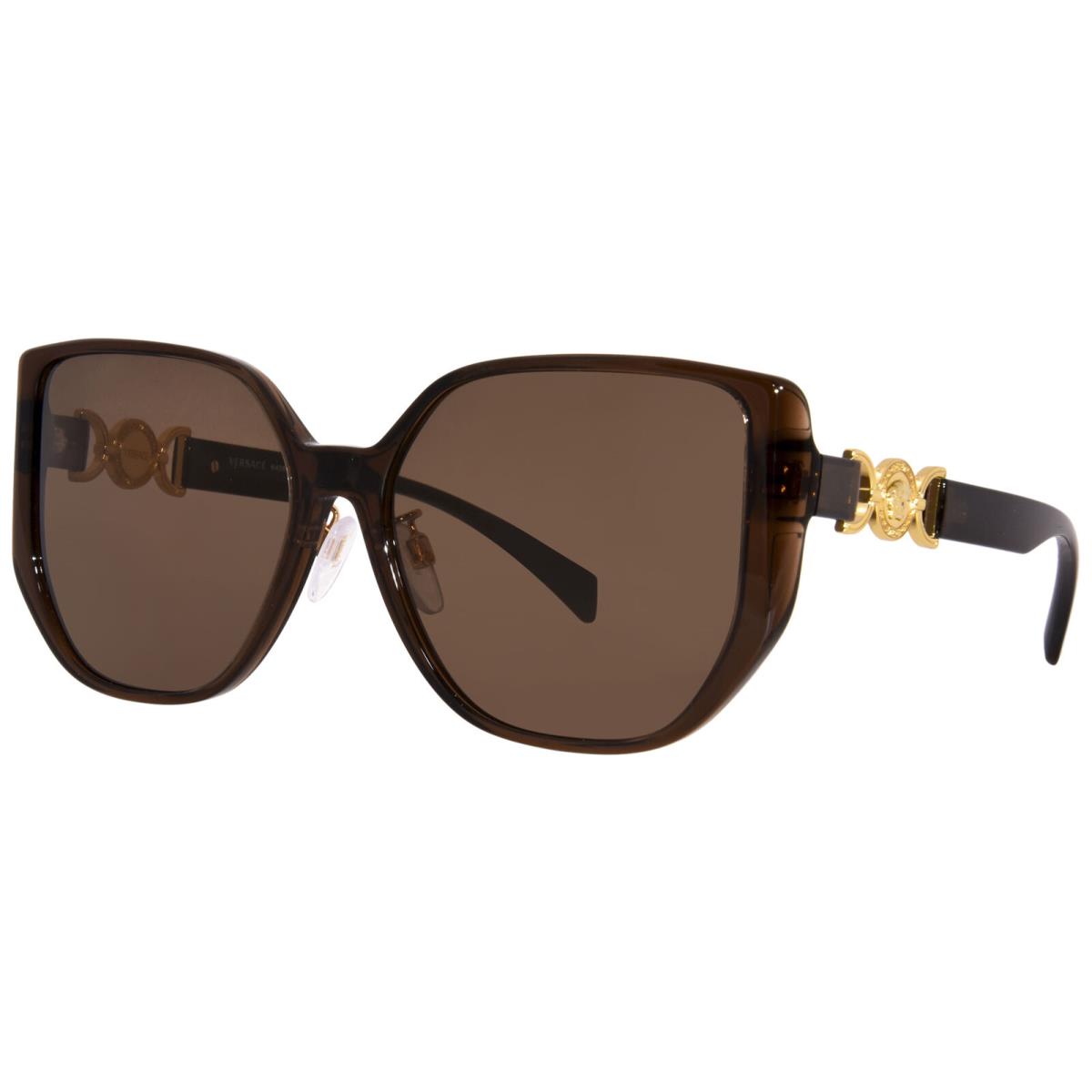 Versace VE4449D 541673 Sunglasses Women`s Transparent Brown/dark Brown 58mm