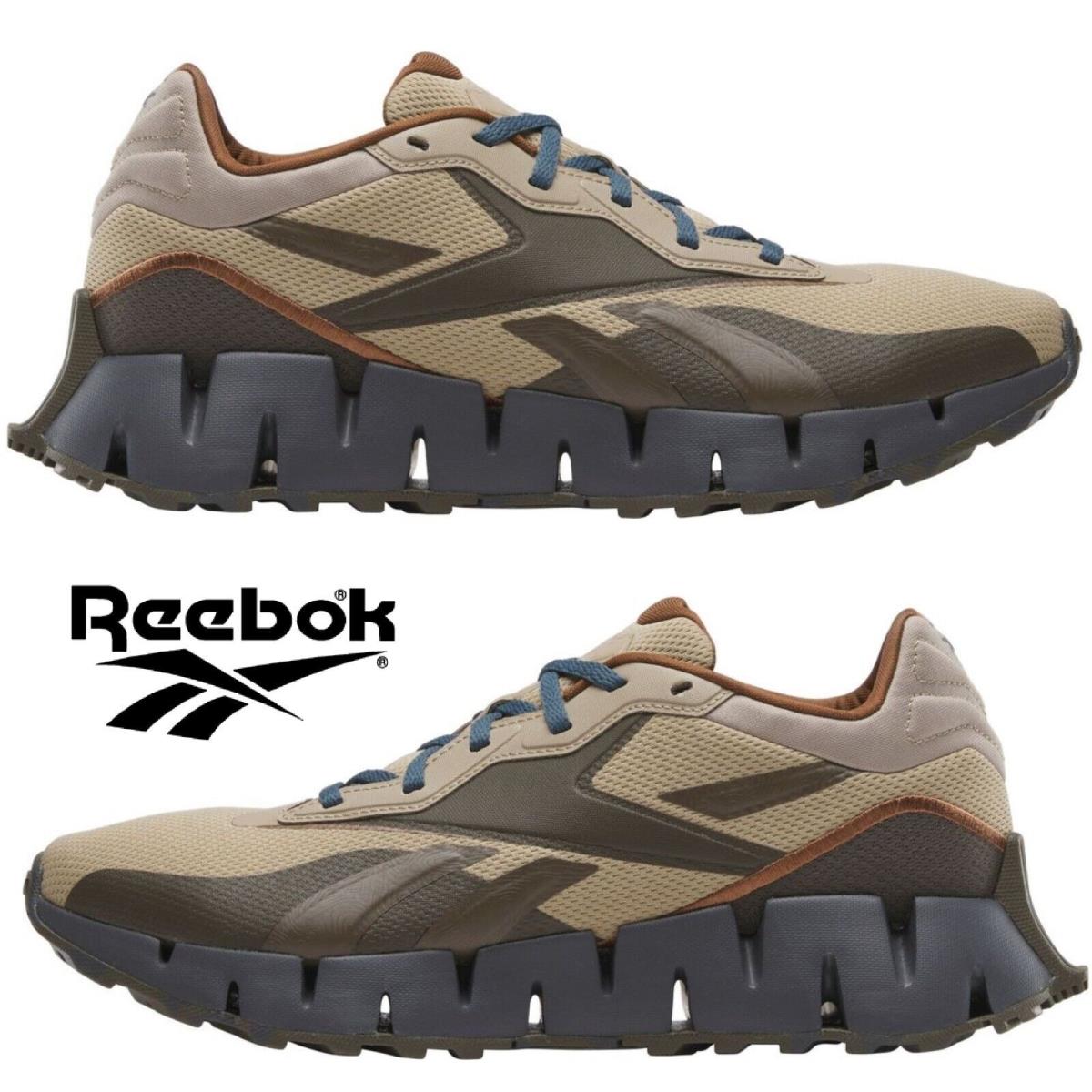 Reebok Zig Dynamica 4 Men`s Sneakers Lightweight Hiking Walking Running Shoes - Brown , Grey Manufacturer
