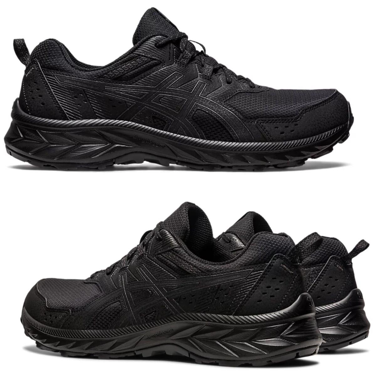 Asics Men`s Athletic Sneakers Running Shoes Casual Triple Black All Sizes