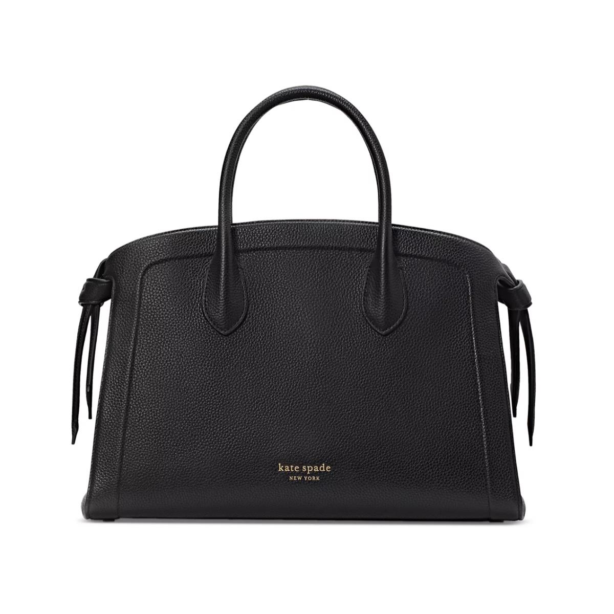 Kate Spade York Knott Pebbled Leather Zip Top Satchel Black