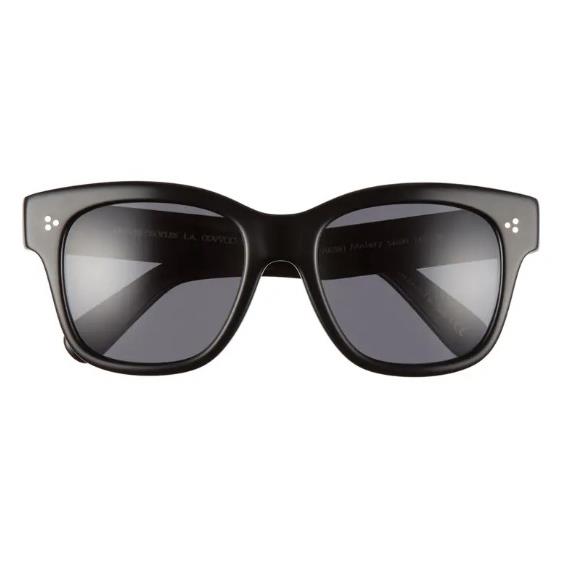 Oliver Peoples Womens Black Melery 54mm Polarized Square Sunglasses S4002 - Frame: Black, Lens: Black