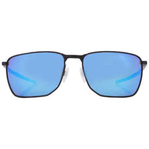 Oakley Ejector Prizm Sapphire Polarized Rectangular Men`s Sunglasses OO4142 - Frame: Black, Lens: Blue