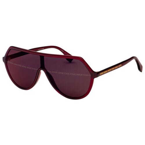Fendi Sunglasses FF 0377/S C9A XL Red Frame Violet Mirror Lens