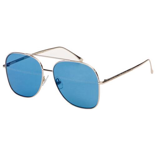Fendi Sunglasses FF 0378/G/S Kuf 8N Palladium Frame Azure Blue Mirror Lens
