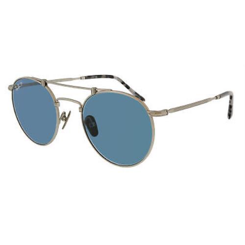Ray-ban 0RB8147M 9165 Aviator Titanium Silver Polarized Sunglasses - Silver, Frame: Silver, Lens: Blue Gradient