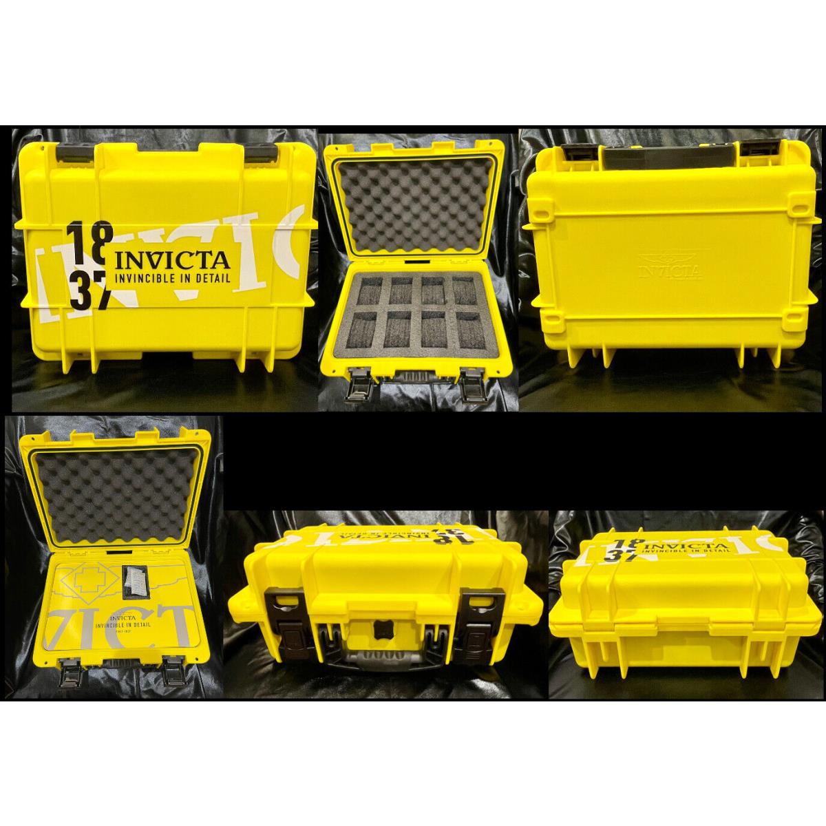 Invicta Eight 8 Slot Impact Yellow Watch Storage Box Collector Case 1837 Edition