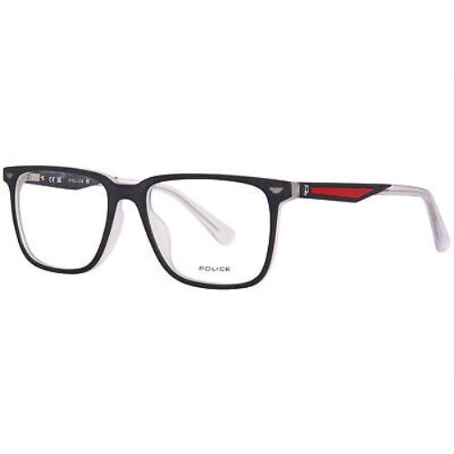 Police Groove-1 VPLF01 06MZ Eyeglasses Men`s Grey Crystal Full Rim 54mm