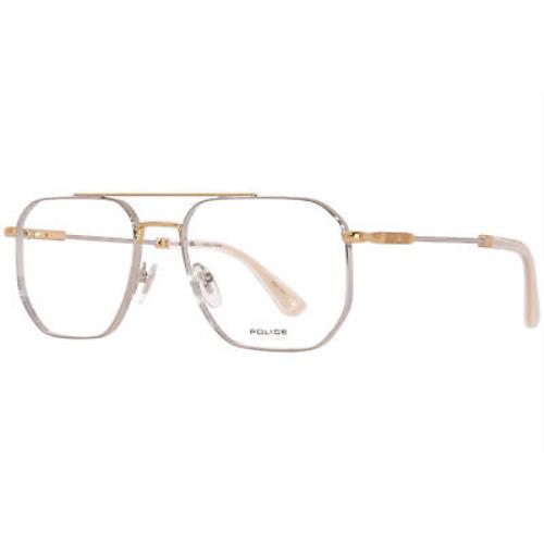 Police Horizon 4 VPLG82 0340 Eyeglasses Men`s Silver/light Gold Full Rim 54mm