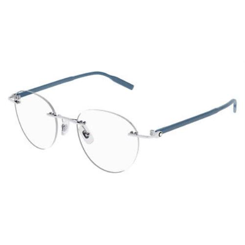 Montblanc MB0224O Eyeglasses Men Gray Round 49mm