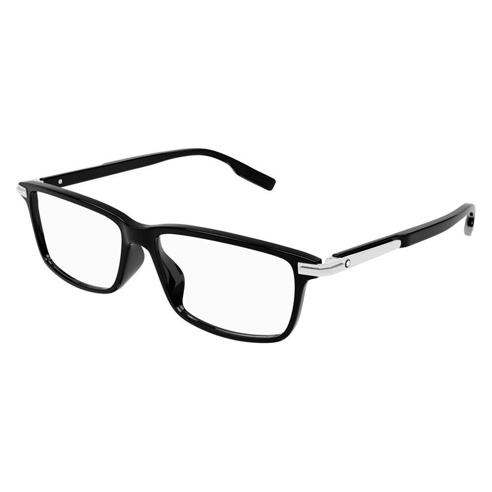 Montblanc MB0217O Eyeglasses Men Black Rectangle 55mm