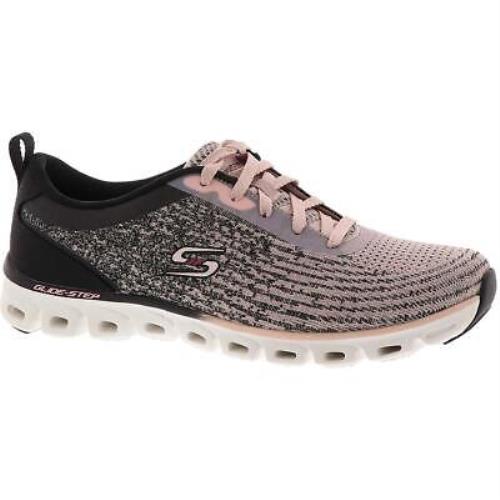 Skechers Womens Glide Step Sport Head Start Athletic and Training Shoes 7638 - Black/Light Pink