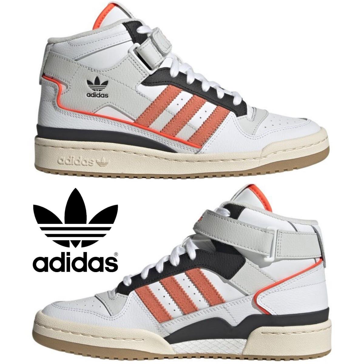 Adidas Originals Forum Mid Shoes Women`s Sneakers Comfort Casual White Red - White , Ftwr White/Semi Coral Fusion/Solar Red Manufacturer