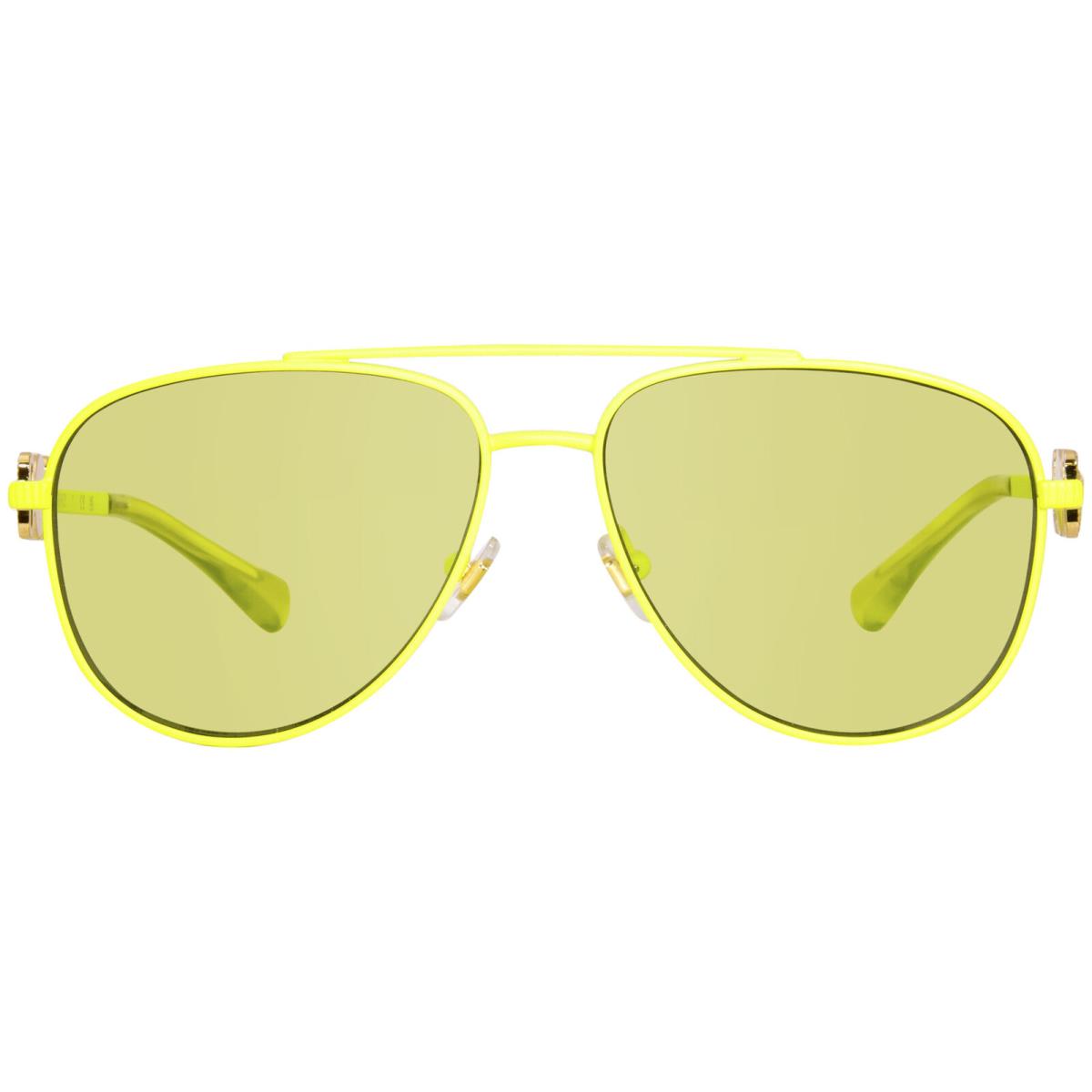 Versace VK2002 1494/2 Sunglasses Youth Kids Girl`s Matte Fluo Yellow/green 52mm