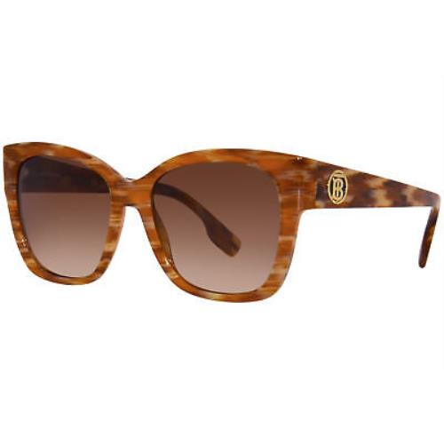 Burberry Ruth BE4345 391513 Sunglasses Women`s Brown/brown Gradient 54mm - Frame: Brown, Lens: Brown