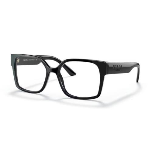 Prada PR 10WV 1AB1O1 Black Plastic Rectangle Eyeglasses 54mm