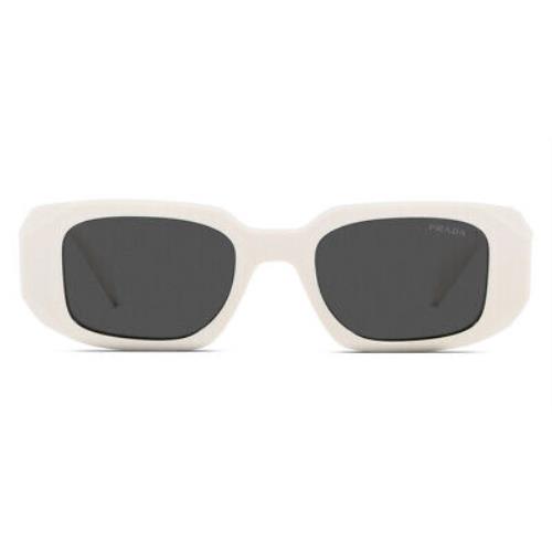 Prada PR 17WSF Sunglasses Women Ivory Rectangle 51mm