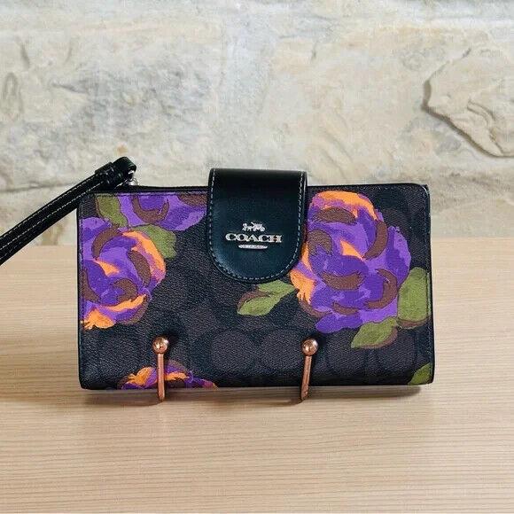 Coach Rose Signature Floral Reversible Tote Handbag/wallet/ Wristlet Options Wallet