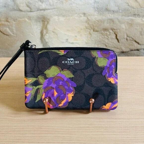 Coach Rose Signature Floral Reversible Tote Handbag/wallet/ Wristlet Options Wristlet