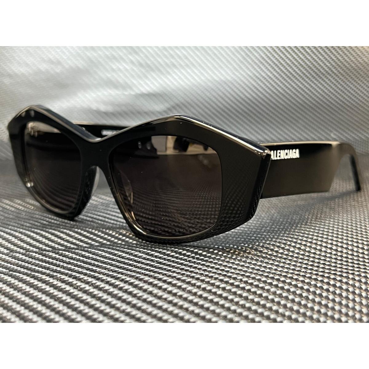 Balenciaga BB0106S 001 Black Rectangle Square Women`s 52 mm Sunglasses