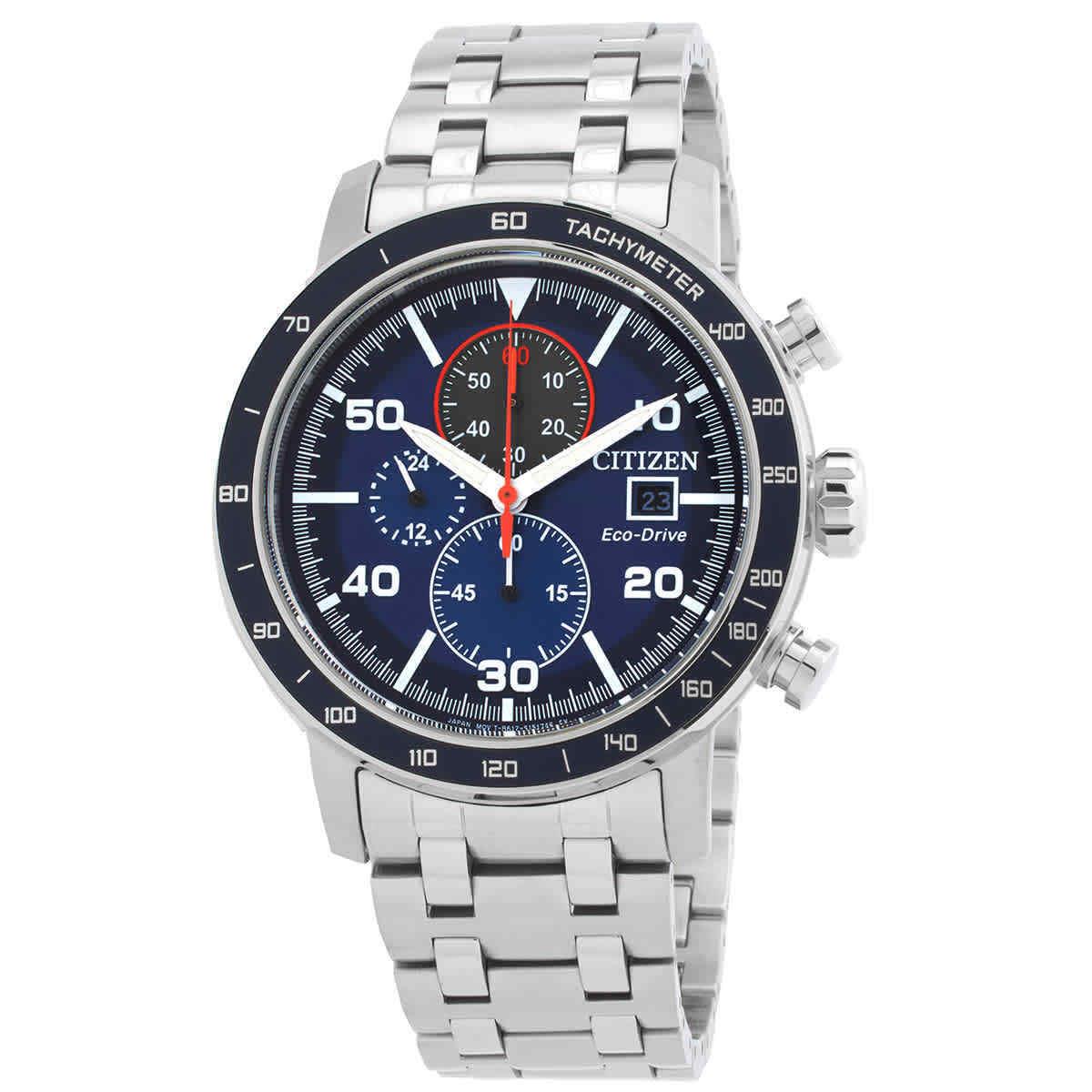 Citizen Brycen Chronograph Eco-drive Blue Dial Men`s Watch CA0850-59L