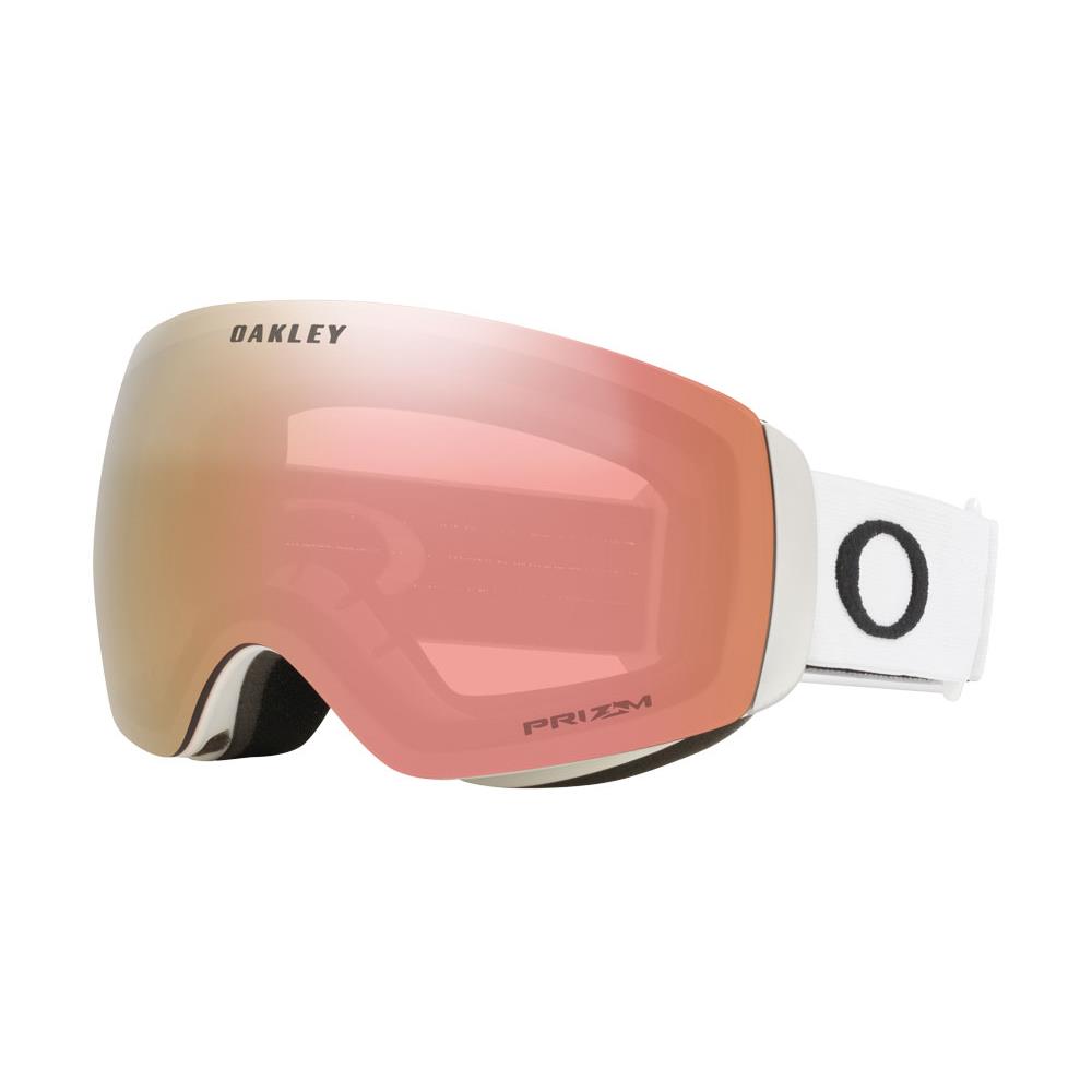 Oakley Flight Deck M Goggles - - Prizm Spherical Lens + Protective Soft Case Mat White / 14% Rose Gold Prizm Iridium