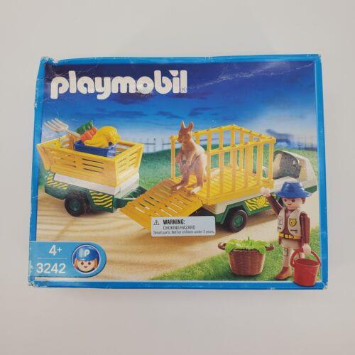 Playmobil 3242 Zookeeper Animal Transporter Trailer Kangaroo Joey Vintage 2002