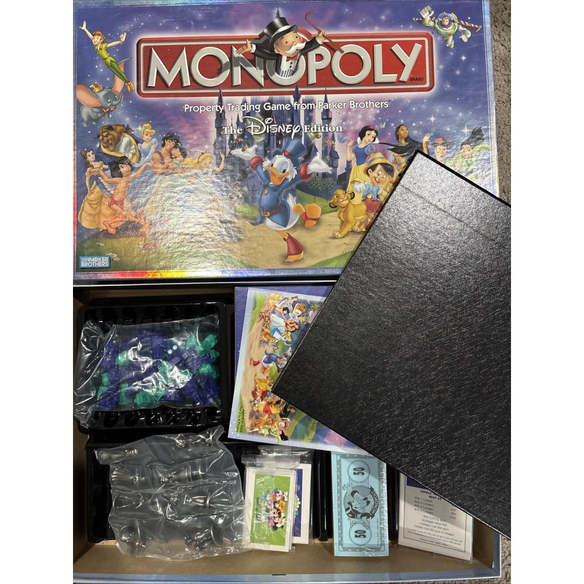 Vintage 2001 Monopoly Disney Edition Parker Brothers Board Game Parts