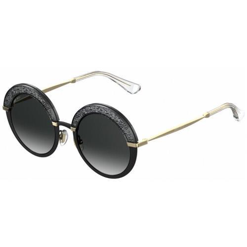 Jimmy Choo Women`s Gotha/s THP90 Matte Black/gold Fashion Round Sunglasses