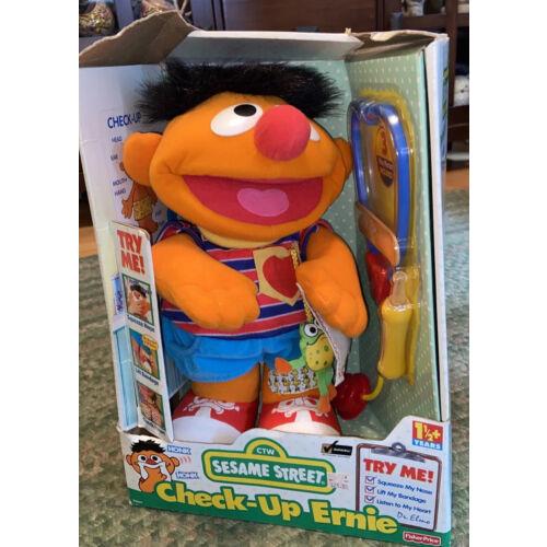 Deadstock 1999 Fisher Price Sesame Street Check UP Ernie Toy Doll Jim Henson