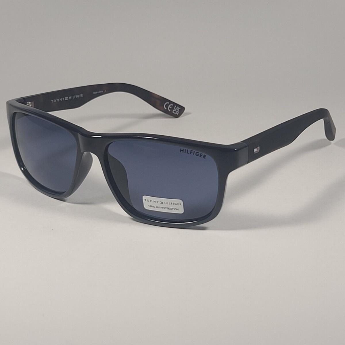 Tommy Hilfiger Luis MP OM347 Rectangular Sunglasses Navy Blue Dark Tortoise Gray