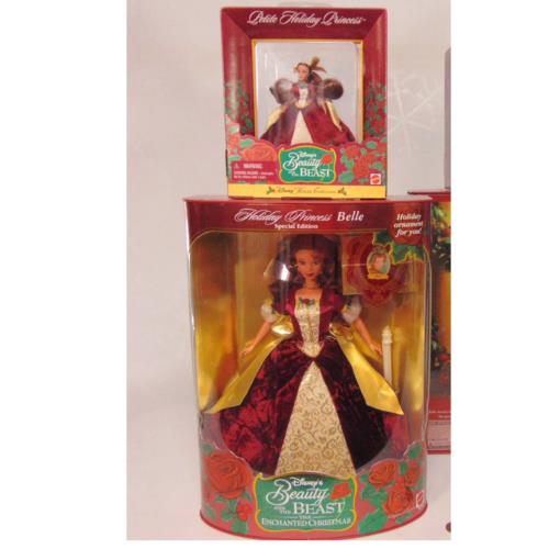 Set 2 Holiday 1997 Disney Princess Belle 12 + Mini Doll Beauty The Beast