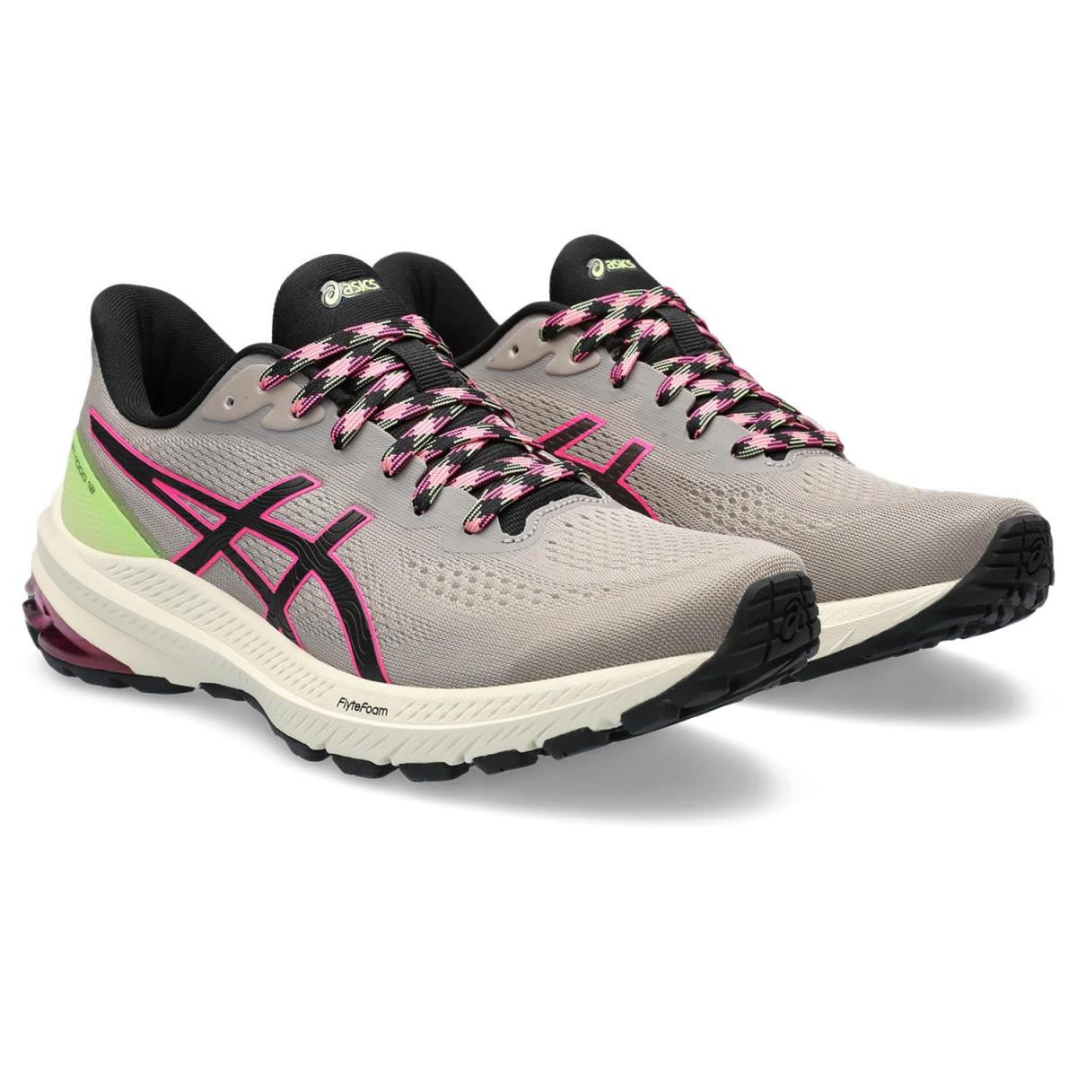 Woman`s Sneakers Athletic Shoes Asics GT-1000 12 Trail Nature Bathing/Lime Green