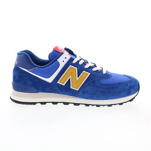 New Balance 574 U574HBG Mens Blue Suede Lace Up Lifestyle Sneakers Shoes
