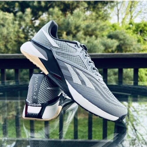 Reebok Nano X2 Shoes Men`s Size 10 Gray Black Athletic Running Sneakers