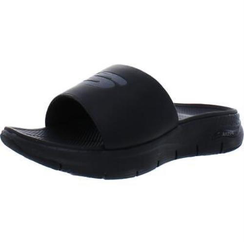 Skechers Mens Sport Black Slip On Slide Sandals Shoes 8 Wide E Bhfo 4632 - Black