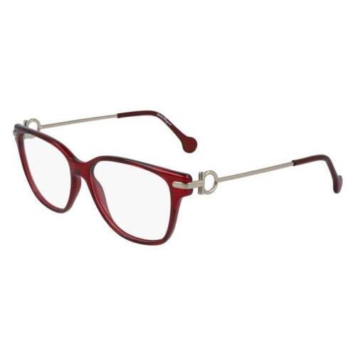 Salvatore Ferragamo SF 2864 604 Crystal Burgundy Eyeglasses 53/14/140